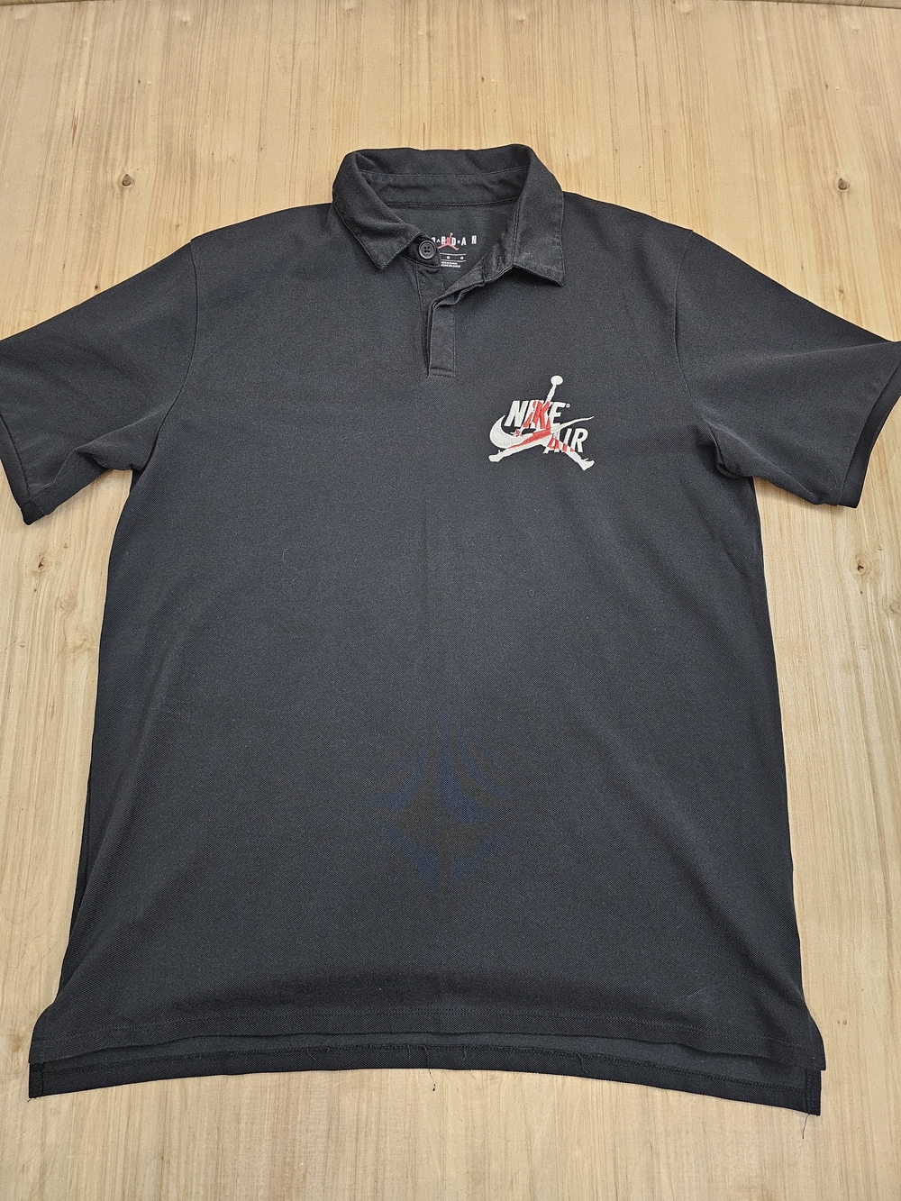 Nike Jordan Black Polo with White & Red Logo Largr